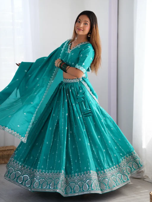 Vardan Ethnic SP-17 Rama Shimmer Silk Sequence Lehenga Collection