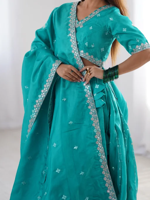 Vardan Ethnic SP-17 Rama Shimmer Silk Sequence Lehenga Collection - Image 2