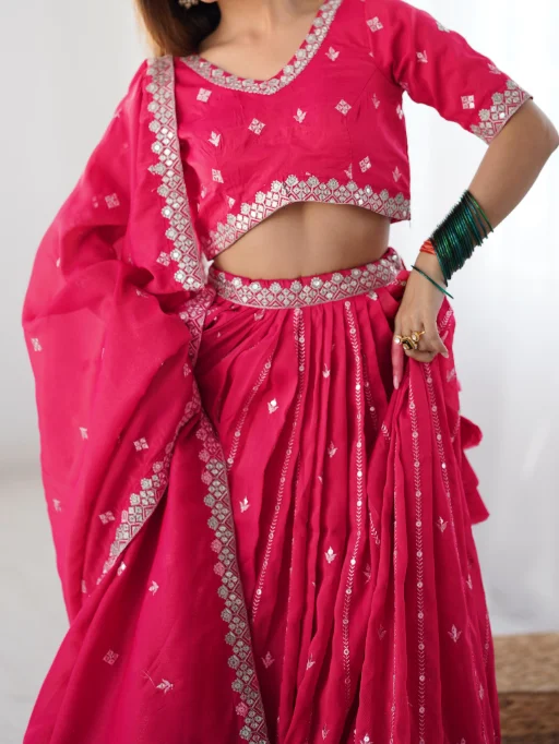 Vardan Ethnic SP-17 Shimmer Silk Sequence Lehenga Collection - Image 3