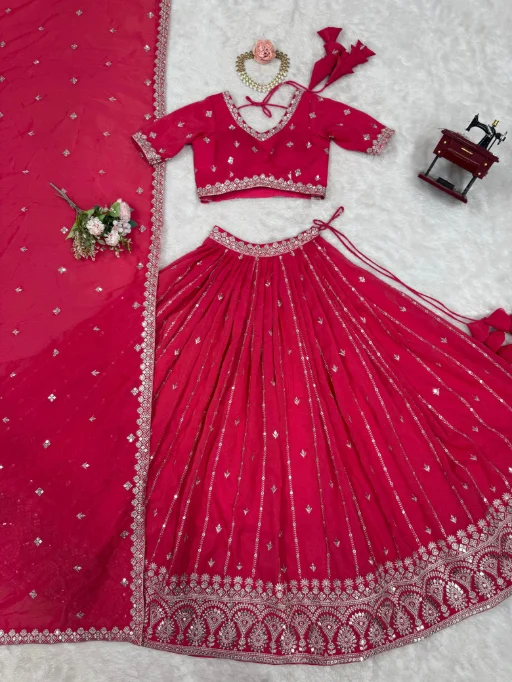 Vardan Ethnic SP-17 Shimmer Silk Sequence Lehenga Collection - Image 4