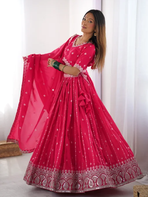 Vardan Ethnic SP-17 Shimmer Silk Sequence Lehenga Collection - Image 5