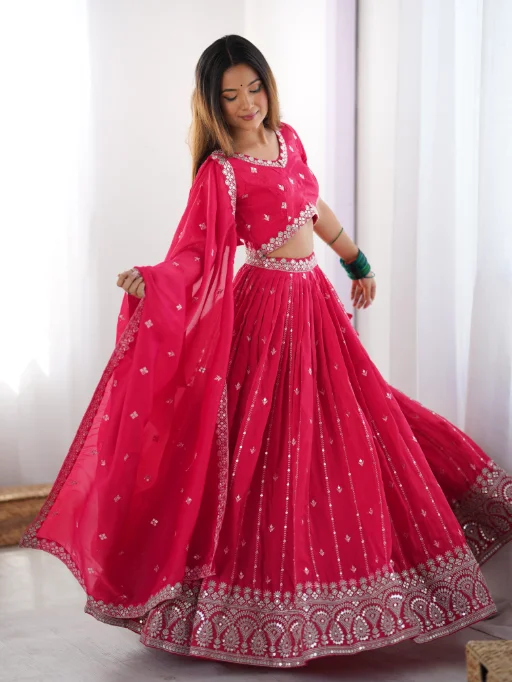 Vardan Ethnic SP-17 Shimmer Silk Sequence Lehenga Collection - Image 2