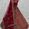 Vardan Raspberry Color Designer Velvet Bridal Lehenga Choli