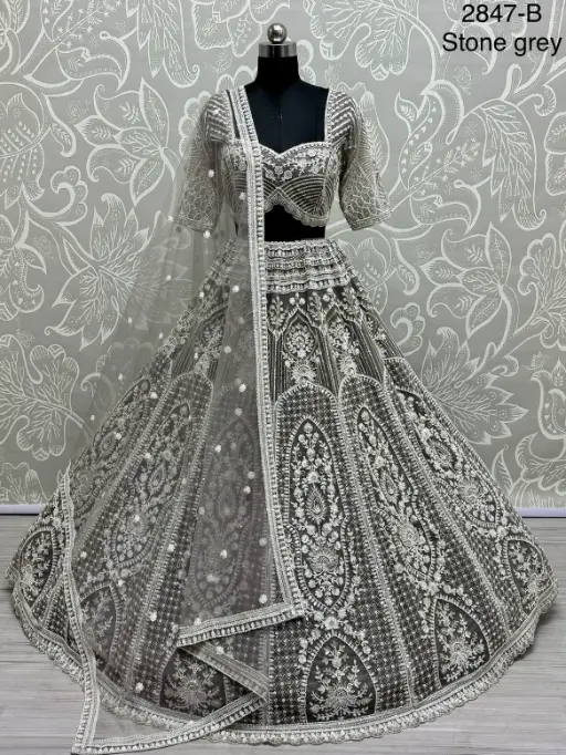 Vardan Stunning Beads Motif Work Designer Wedding Lehenga Choli