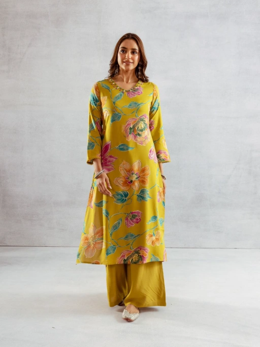 Vardan Summer German Rayon Wholesale Kurti Palazzo Set