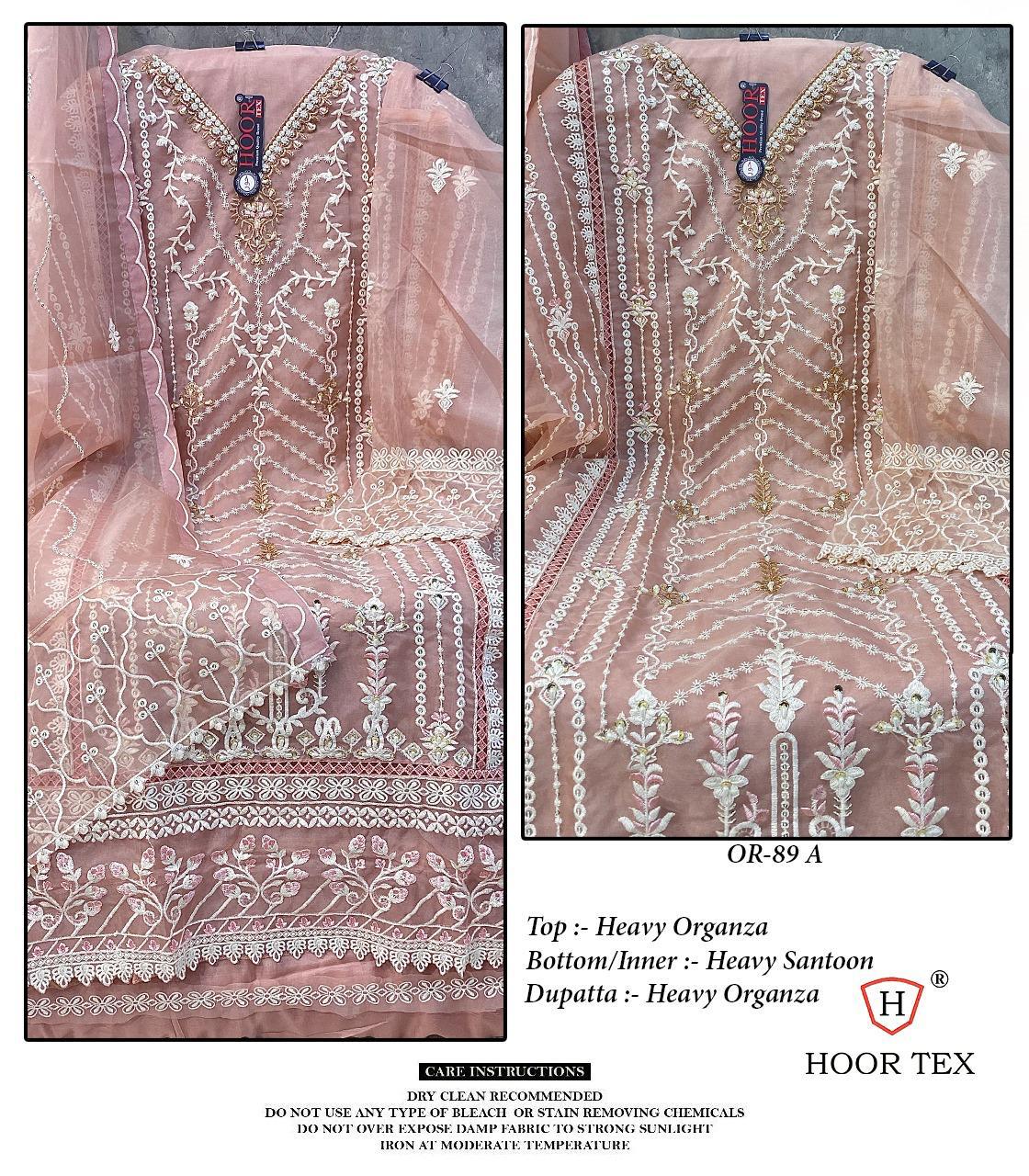 Hoor Tex OR-89 A to D Wholesale Organza Pakistani Suit - Image 5