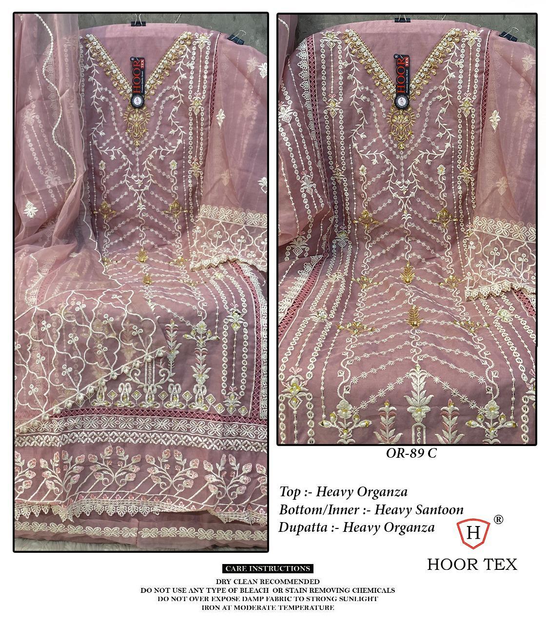 Hoor Tex OR-89 A to D Wholesale Organza Pakistani Suit - Image 7