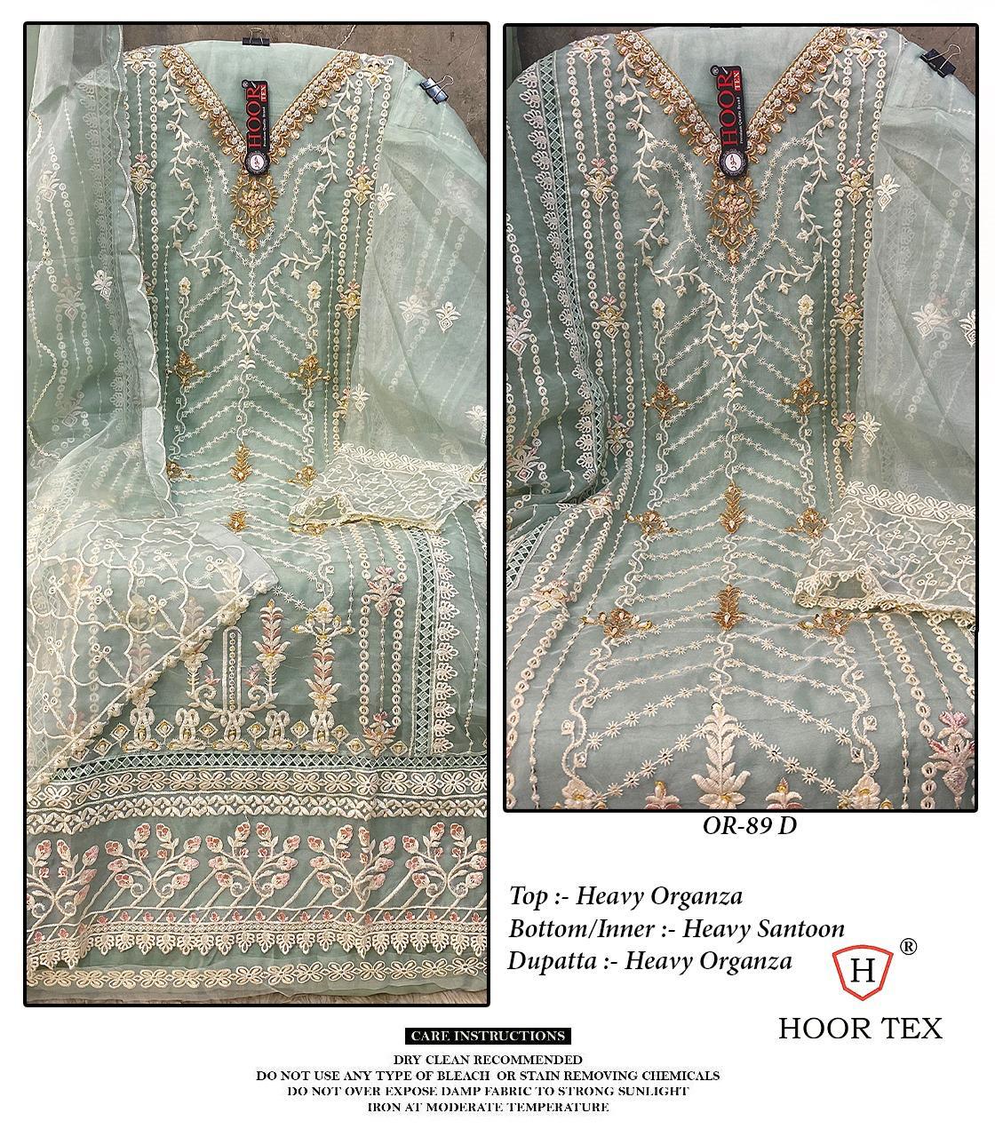 Hoor Tex OR-89 A to D Wholesale Organza Pakistani Suit - Image 8