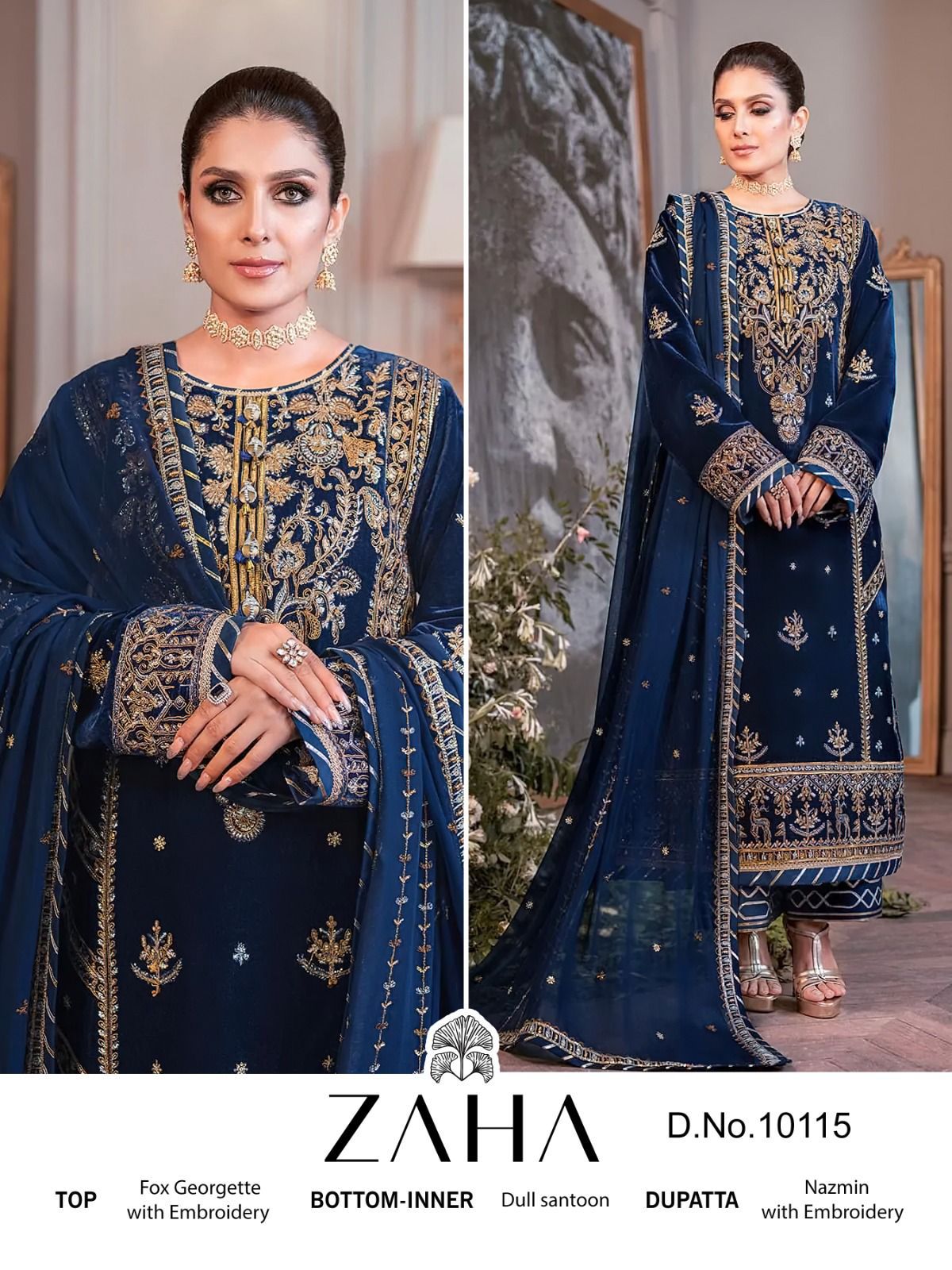 Zaha 10115 Heavy Georgette Pakistani Salwar Suit Collection
