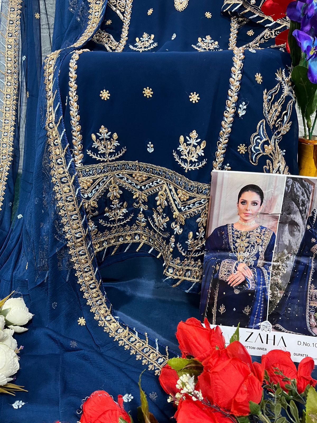 Zaha 10115 Heavy Georgette Pakistani Salwar Suit Collection - Image 3