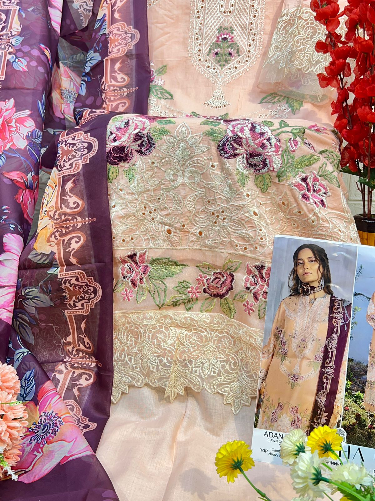 Zaha Adan Libas Vol 2 Wholesale Pure Cotton Pakistani Suit Embroidery Catalog - Image 10