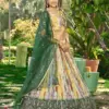 Zeel 5051-Green Chinon Silk Reception Wear Lehenga ,Zeel Reception Lehenga 5051-Green Chinon Silk Zari Sequin Lehenga Wholesale Semi-Stitched Lehenga Choli Green Reception Wear Lehenga Set