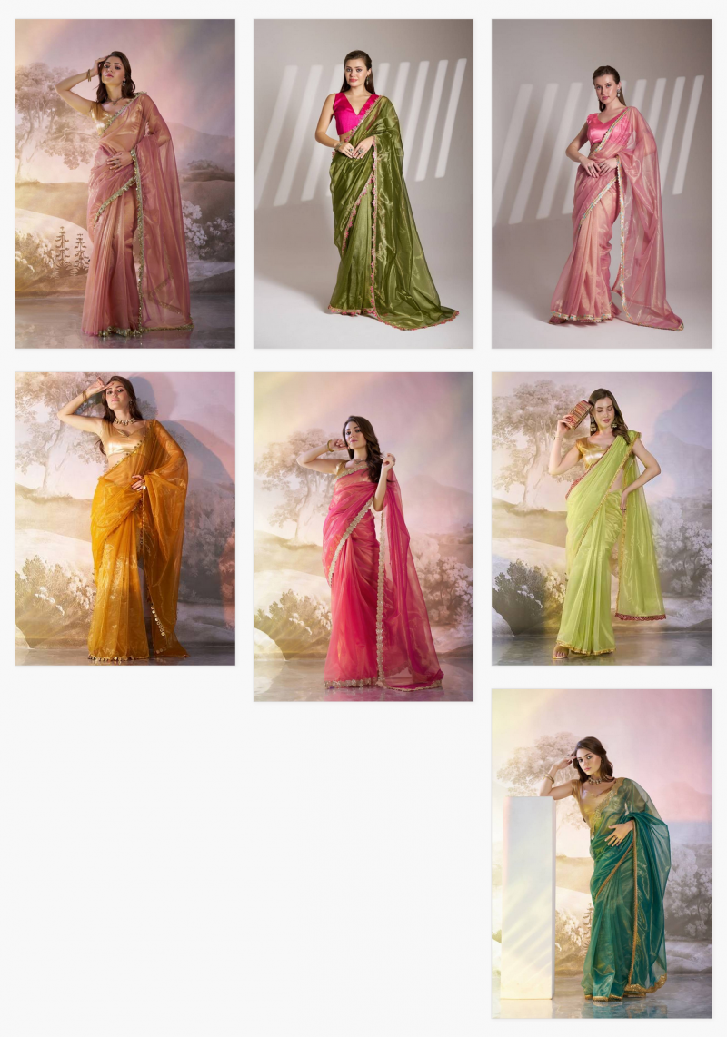 Ziva 35 Party Wear Twin net Stylish Wholesale Saree Collection - Image 8
