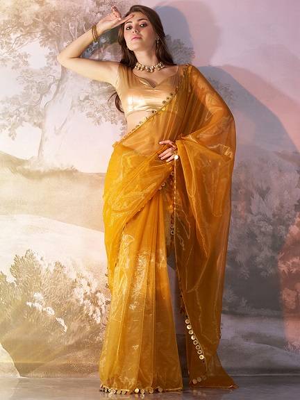 Ziva 35 Party Wear Twin net Stylish Wholesale Saree Collection - Image 4