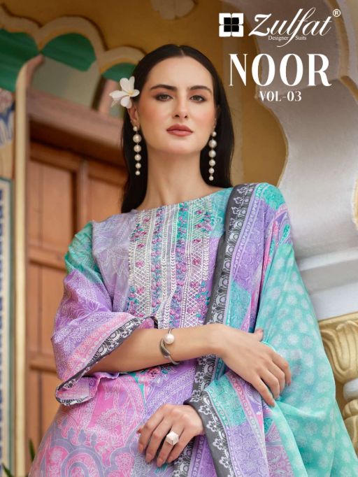 Zulfat Designer Suit Vol 3 Wholesale Cotton Pakistani Suit Collection 