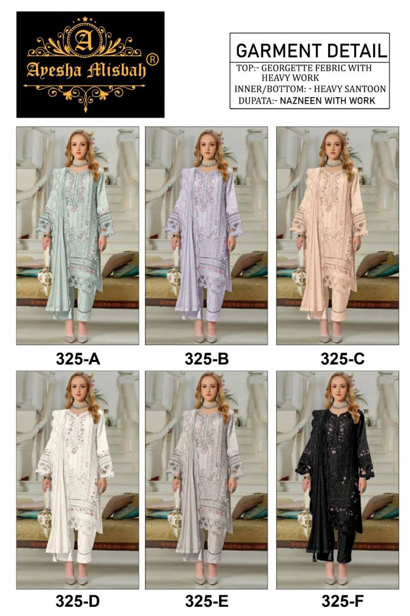 Ayesha Misbah 325 Wholesale Georgette Pakistani Salwar Kameez - Image 7