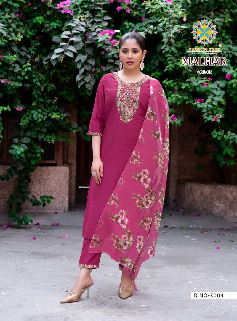 Malhar Vol 5 By Passion Tree Roman Silk Ready Made Collection