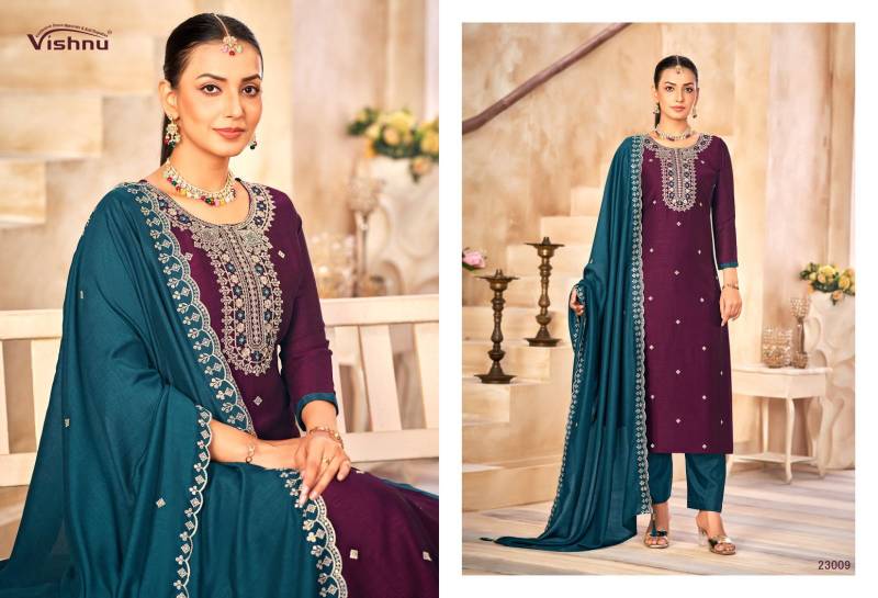 Vishnu Haseena Vichitra Silk Dress Material Catalog - Image 10