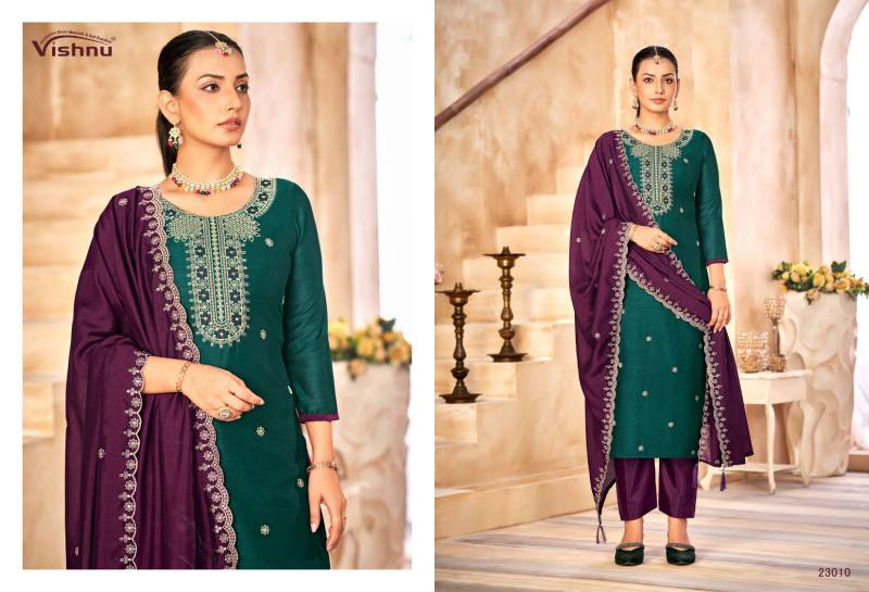 Vishnu Haseena Vichitra Silk Dress Material Catalog - Image 8
