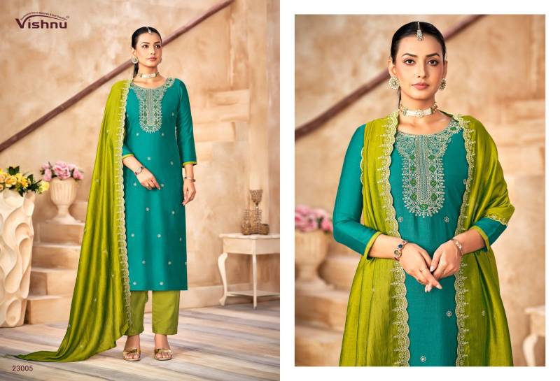 Vishnu Haseena Vichitra Silk Dress Material Catalog - Image 6