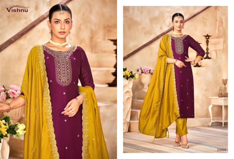 Vishnu Haseena Vichitra Silk Dress Material Catalog - Image 3