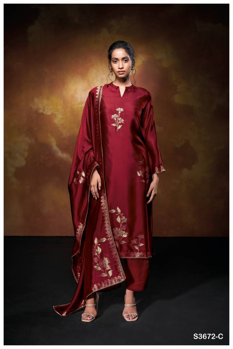 Ganga Yelena Viscose Silk Woven Jacquard Salwar Kameez