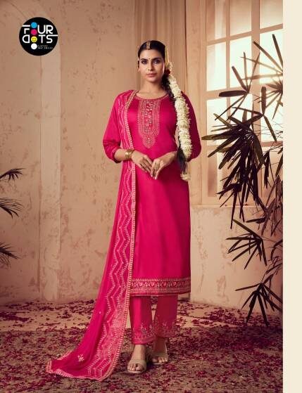 Four Dots Pallav Jam Cotton Fancy Dress Material Collection