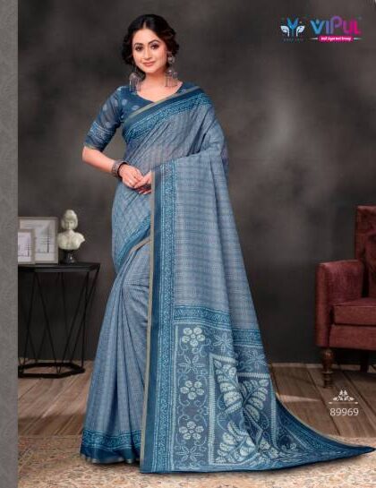 Vipul Sambhavi Cotton Printed Casual Wear Saree