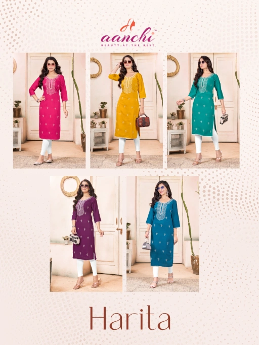 AANCHI Harita Straight Wholesale Kurti With Bottom Dupatta - Image 7