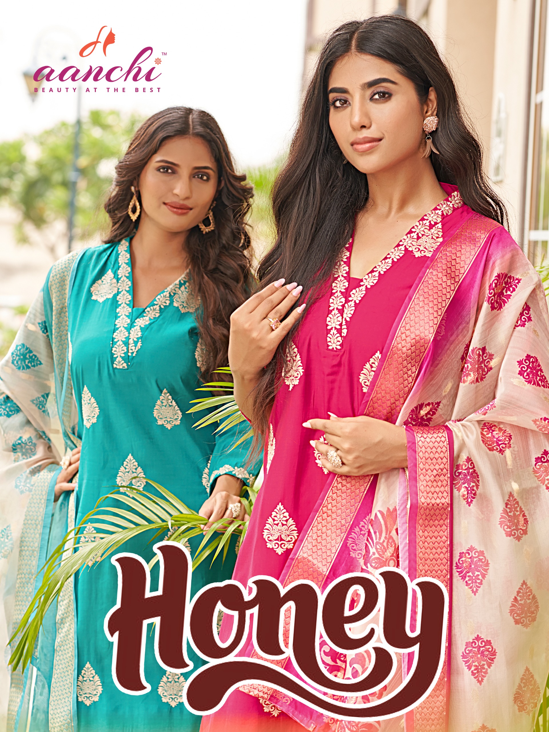 Aanchi Honey Roman Silk 3 Wholesale Readymade Suit Catalog