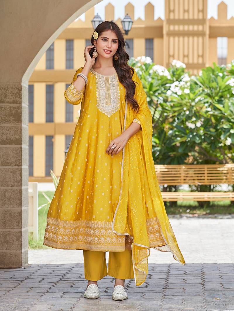Aanchi Renu Roman Silk Wholesale Kurti Bottom With Dupatta Collection - Image 2