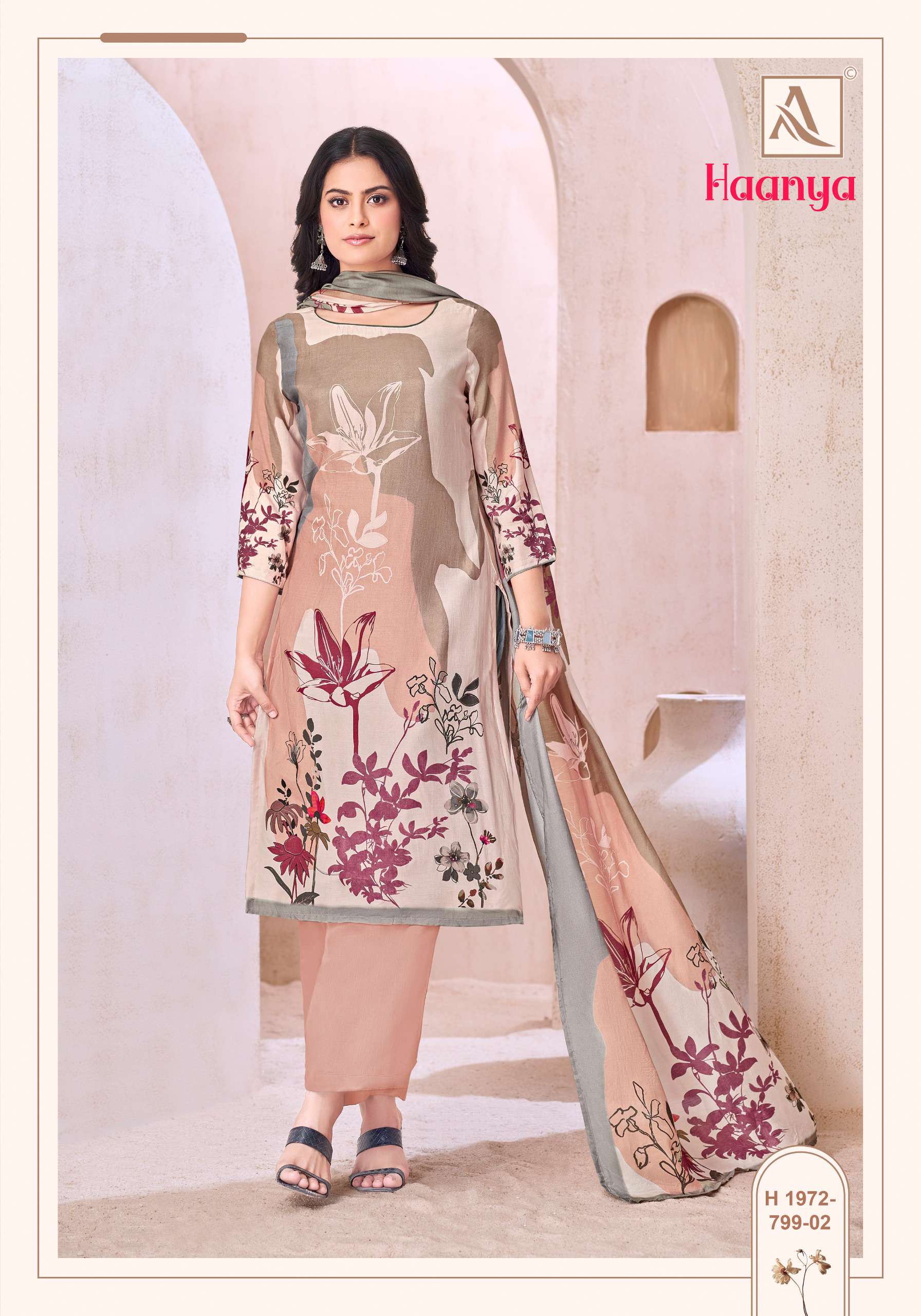 Alok Suit Haanya Wholesale Viscose Maslin Pakistani Salwar Kameez