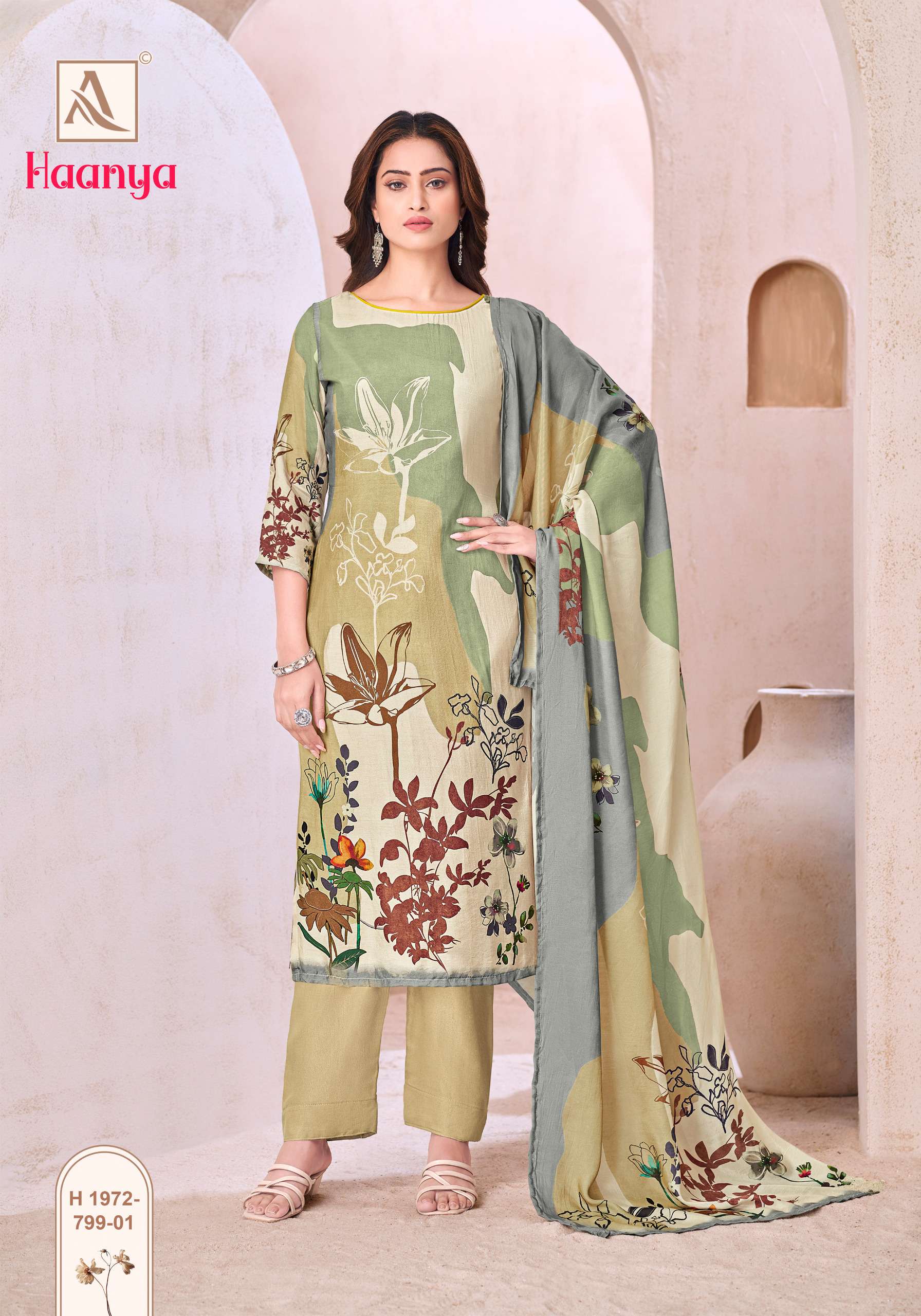 Alok Suit Haanya Wholesale Viscose Maslin Pakistani Salwar Kameez - Image 3