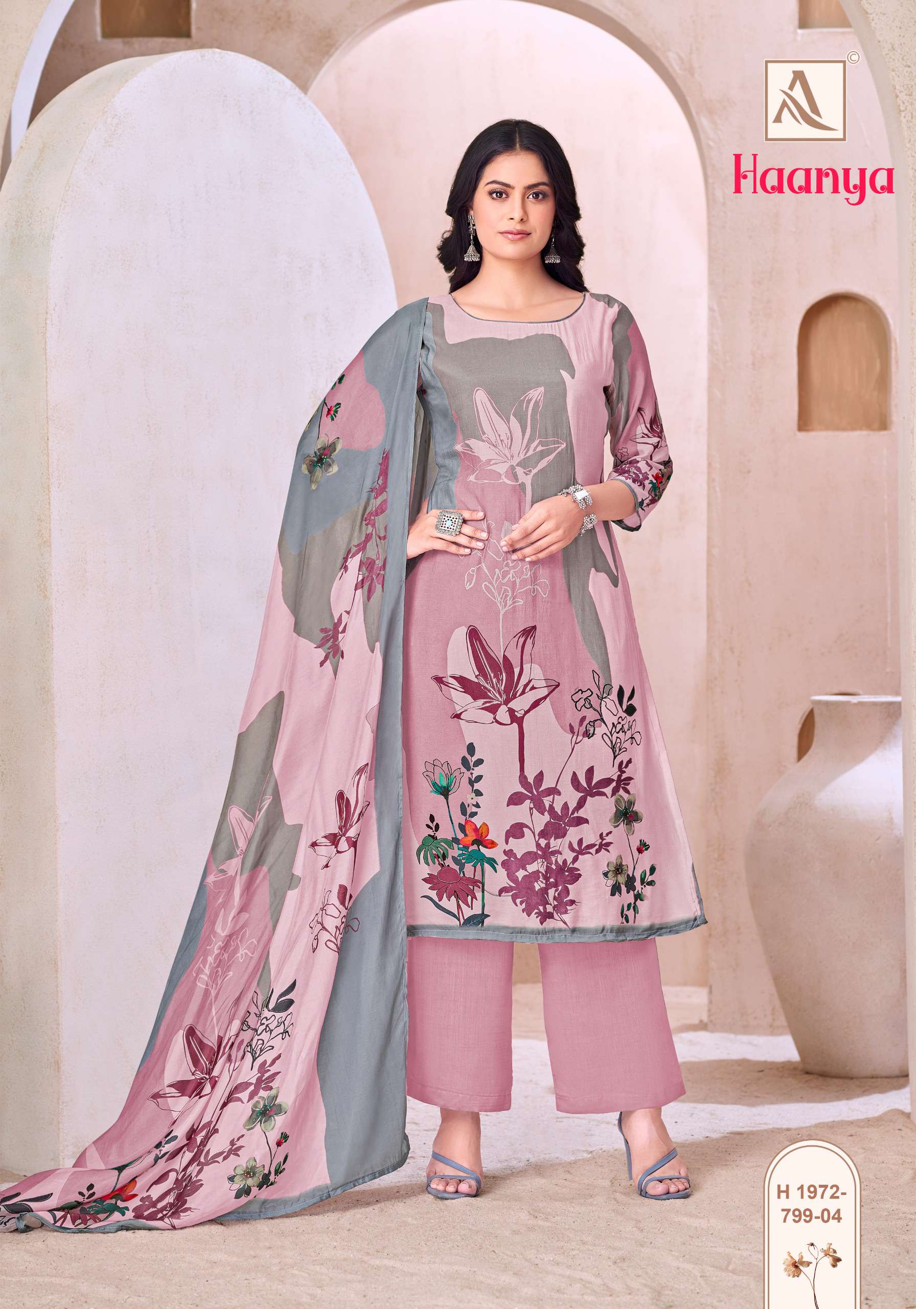 Alok Suit Haanya Wholesale Viscose Maslin Pakistani Salwar Kameez - Image 4