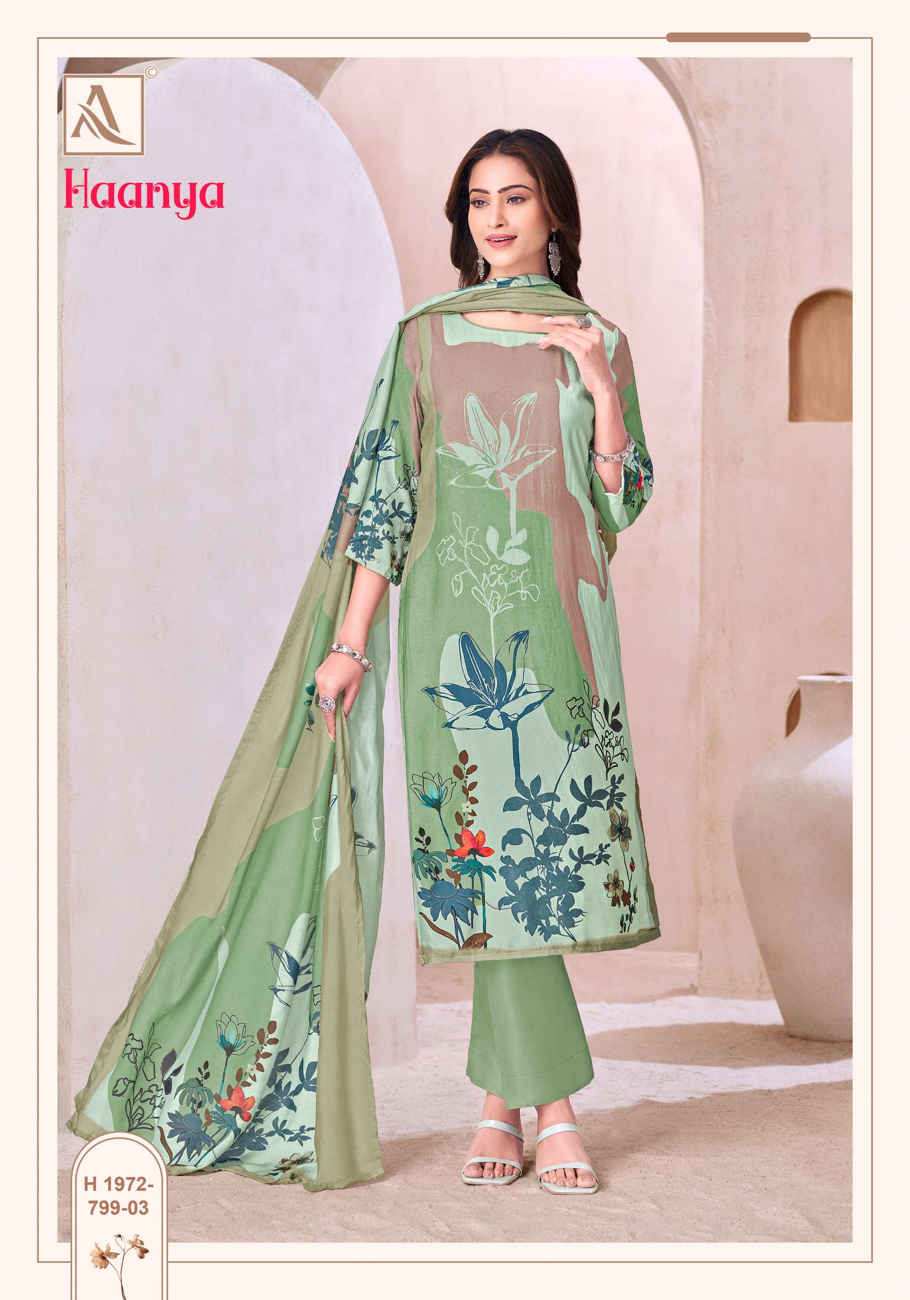 Alok Suit Haanya Wholesale Viscose Maslin Pakistani Salwar Kameez - Image 5