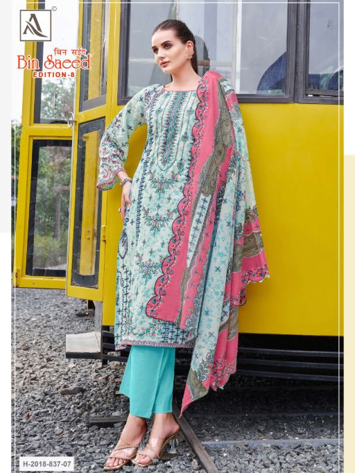 Alok Suits Bin Saeed 8 Wholesale Cotton Pakistani Salwar Kameez - Image 4