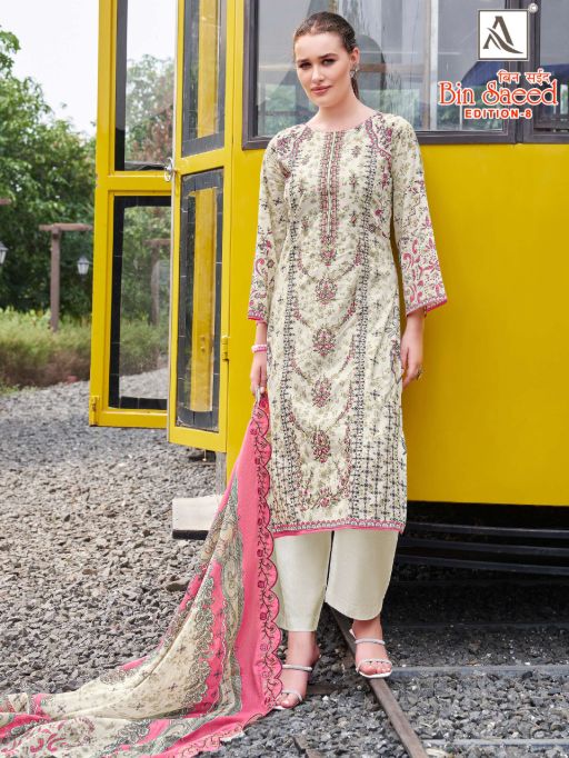 Alok Suits Bin Saeed 8 Wholesale Cotton Pakistani Salwar Kameez - Image 6