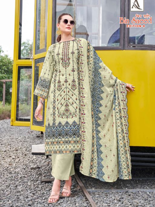 Alok Suits Bin Saeed 8 Wholesale Cotton Pakistani Salwar Kameez - Image 7