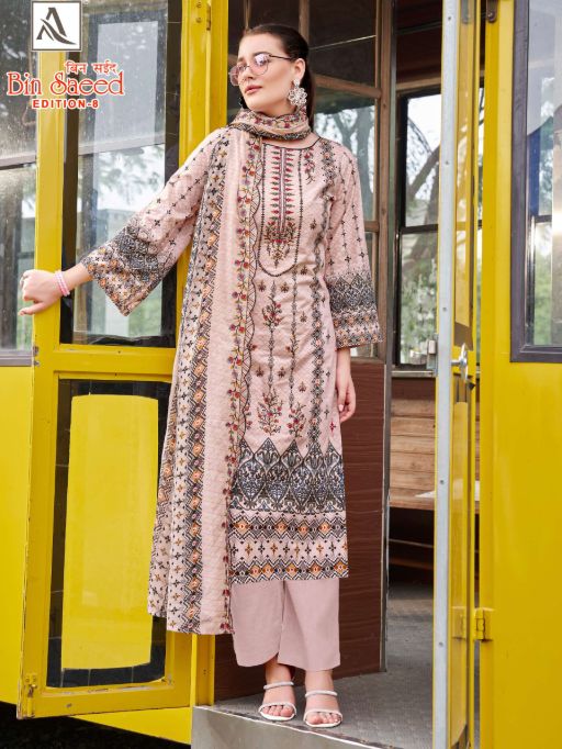 Alok Suits Bin Saeed 8 Wholesale Cotton Pakistani Salwar Kameez - Image 2