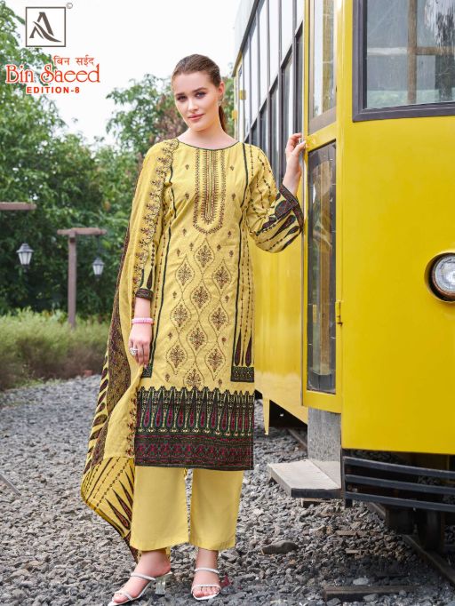 Alok Suits Bin Saeed 8 Wholesale Cotton Pakistani Salwar Kameez - Image 3