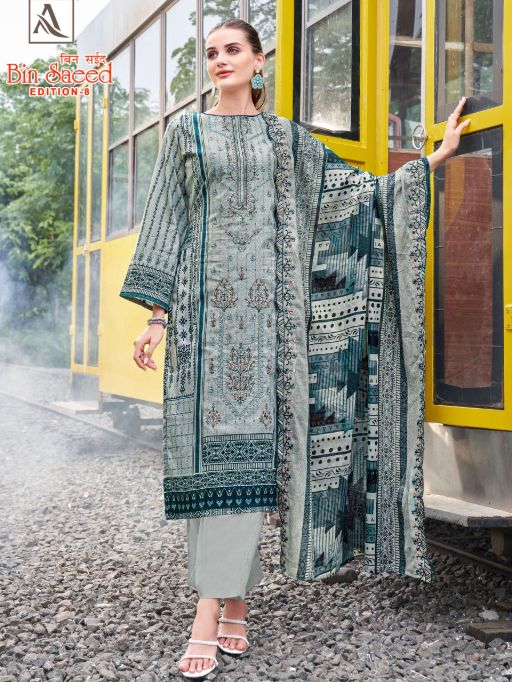Alok Suits Bin Saeed 8 Wholesale Cotton Pakistani Salwar Kameez - Image 5