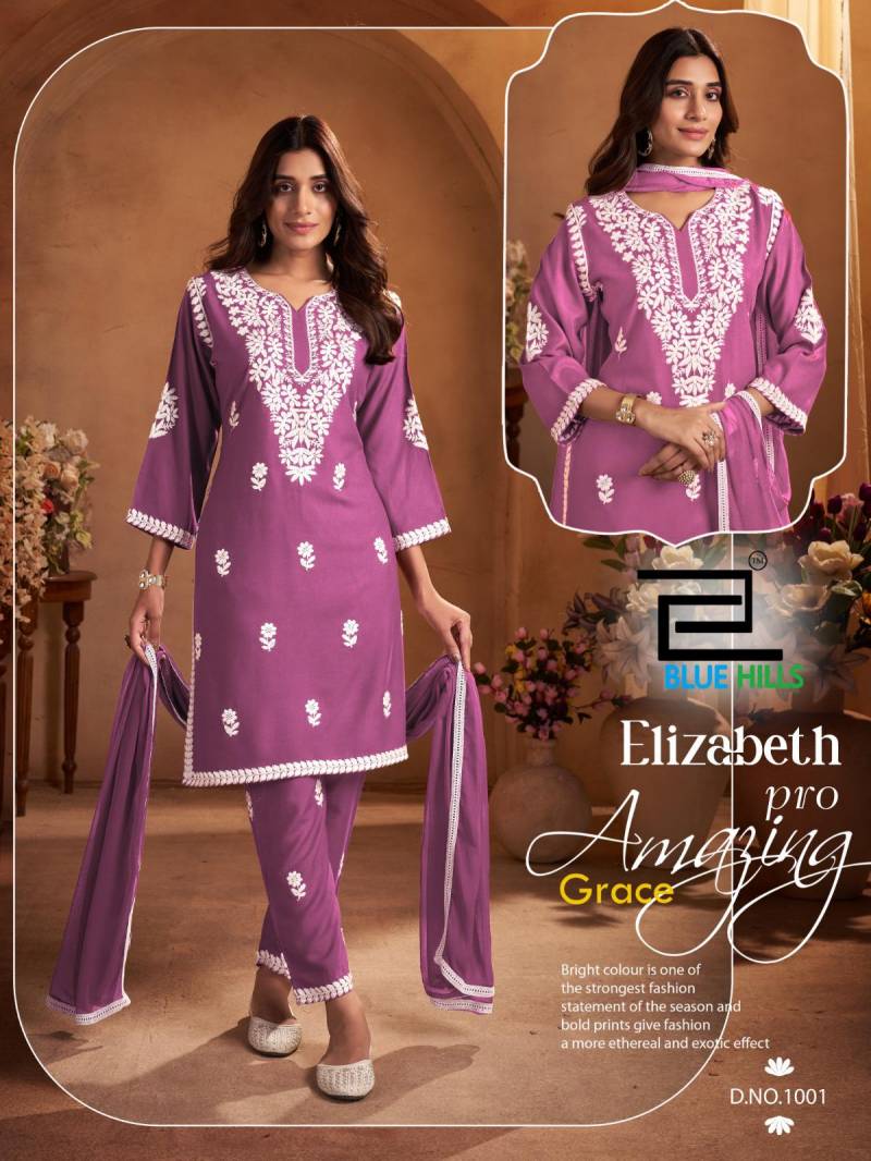 Blue Hills Elizabeth Pro Wholesale Rayon Kurti With Bottom Dupatta