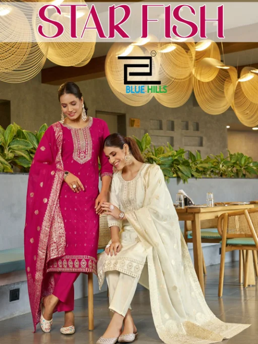 Roman Silk Kurti Jacquard Silk Dupatta Embroidered Kurti Set Plus Size Ethnic Wear