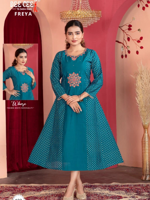 Deecee Freya Wholesale Readymade Chanderi Kurti Collection - Image 5