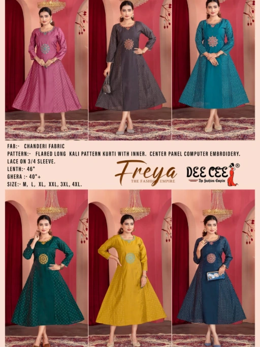 Deecee Freya Wholesale Readymade Chanderi Kurti Collection - Image 8