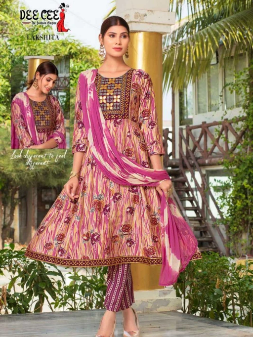 Deecee Lakshita Wholesale Heavy Chanderi Printed Kurti With Bottom Dupatta - Image 4