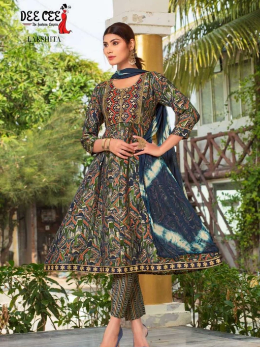 Deecee Lakshita Wholesale Heavy Chanderi Printed Kurti With Bottom Dupatta - Image 5