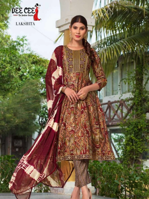 Deecee Lakshita Wholesale Heavy Chanderi Printed Kurti With Bottom Dupatta - Image 2