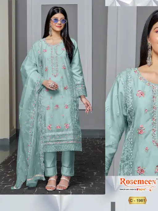 Fepic Rosemeen 1981 Wholesale Organza Pakistani Salwar Kameez - Image 4