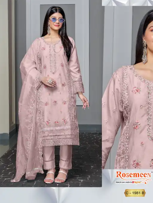 Fepic Rosemeen 1981 Wholesale Organza Pakistani Salwar Kameez